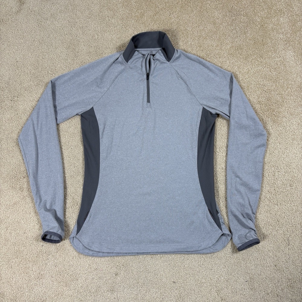 REI Co-op Womens Medium Gray Quarter Zip Pullover Active Top Raglan Sleeve